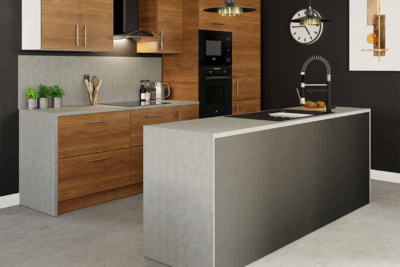 Modèle de cuisine Basilie chêne fumé - Brico Dépôt