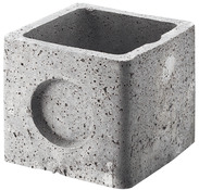 Regard béton 22 x 22 x 22 cm 3 prétrous (1 int. + 2 ext.). - Brico Dépôt