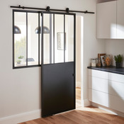 Système coulissant en applique en acier noir - Brico Dépôt