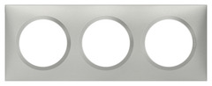 Plaque 3 postes carrée "Dooxie" aluminium - Legrand - Brico Dépôt
