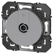 Prise TV mâle étoile blindée "Dooxie" aluminium - Legrand - Brico Dépôt