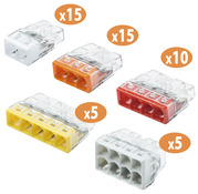 Lot de 50 mini bornes de connexion automatique panachées - WAGO - Brico Dépôt