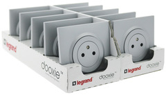 Lot 10 prises 2 pôles + terre aluminium "Dooxie" - Legrand - Brico Dépôt