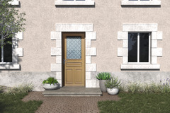 Porte d'entrée bois "K2" H. 215 x l. 90 cm droite - Brico Dépôt