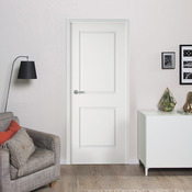 Bloc porte blanc 2 panneaux pleins "Camargue" 73 cm poussant gauche - Brico Dépôt