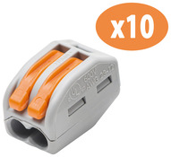 Lot de 10 bornes de connexion 2 entrées - WAGO - Brico Dépôt