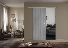 Porte coulissante en bois grisé "EXMOOR" - Brico Dépôt