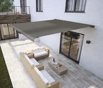 Store banne motorisé - l. 4,80 m x prof. 3 m avec coffre intégral - Marque BLOOMA - Brico Dépôt