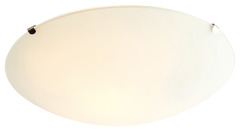 Plafonnier blanc rond verre brossé "Dius" Ø25 cm - Colours - Brico Dépôt