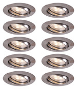 Lot de 10 spots GU10 orientables - Alu brossé - Brico Dépôt