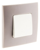 Prise va-et-vient + Plaque taupe "Clarys" - Brico Dépôt