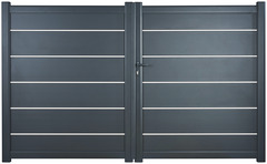 Portail aluminium battant gris anthracite "Amarante" - L. 3 x H. 1,80 m - Brico Dépôt
