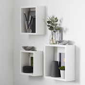 Lot de 3 cubes blanc satin Riggia 30 cm - GoodHome - Brico Dépôt