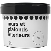 Peinture bicouche murs et plafonds intérieure acrylique mat blanc 10 L - Brico Dépôt