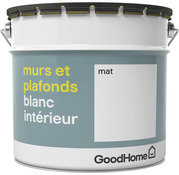 Peinture bicouche murs et plafonds intérieure acrylique mat blanc 10 L - GoodHome - Brico Dépôt