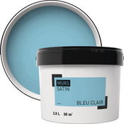Peinture murale intérieure acrylique Satin Bleu clair 2.5 L - Brico Dépôt