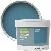 Peinture murs et boiseries intérieure acrylique Satin Bleu Marseille 2.5 L - GoodHome - Brico Dépôt