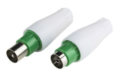 Lot de 2 fiches coaxial 9,5 mm femelle + mâle - Blyss - Brico Dépôt