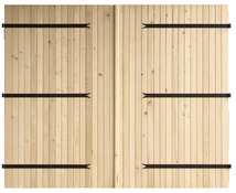 Double porte de garage en sapin - Brico Dépôt