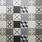 Dalle PVC à clipser Jazy imitation carreau de ciment L. 30,5 x l. 61 cm - GoodHome - Brico Dépôt