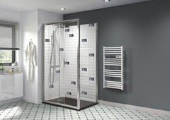 Porte de douche coulissante 2 volets "Beloya" l.120 cm en verre transparent - GoodHome - Brico Dépôt