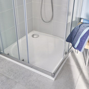 Receveur de douche carré extraplat 80 x 80 cm en résine - GoodHome - Brico Dépôt