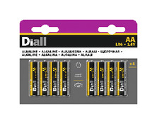 Lot de 8 piles alcalines AA/LR06 - Diall - Brico Dépôt