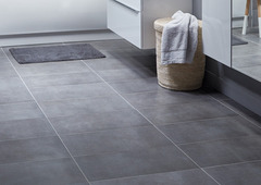 Carrelage de sol intérieur "Konkrete" gris anthracite - l. 30,7 cm x L. 61,7 cm - Colours - Brico Dépôt