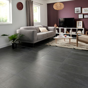 Carrelage de sol intérieur "Natural" gris anthracite - l. 30 x L. 60 cm - Colours - Brico Dépôt