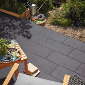 Carrelage de sol extérieur "Slate Out" gris anthracite - l. 30 x L. 60 cm - Brico Dépôt