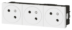 Bloc triple prises avec terre surface double inclinées 45° "Mosaic" blanc - Legrand - Brico Dépôt