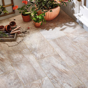 Carrelage de sol extérieur "Volfy" beige - l. 30 x L. 60 cm - GoodHome - Brico Dépôt