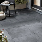Carrelage de sol extérieur "Quartzite" gris anthracite - l. 61 x L. 61 cm - GoodHome - Brico Dépôt