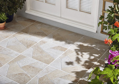 Carrelage de sol extérieur "Piazza" beige - l. 42,04 x L. 42,04 cm - Brico Dépôt