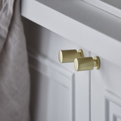 Lot de 2 poignées boutons effet laiton brossé "Saffron" L 1,2 cm - GoodHome - Brico Dépôt