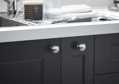 Lot de 2 poignées boutons effet chromé argent poli "Garni" L 3,2 cm  - GoodHome - Brico Dépôt