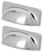Lot de 2 poignées coques effet chromé argent poli "Juniper" L 9,6 cm - GoodHome - Brico Dépôt