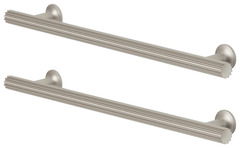 Lot de 2 poignées effet nickel argent brossé "Sumac" L 24,2 cm - GoodHome - Brico Dépôt