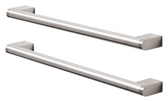 Lot de 2 poignées effet nickel brossé "Khara" L 28,4 cm  - GoodHome - Brico Dépôt