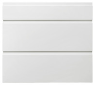 Façade 1 tiroir + 2 casseroliers 80cm "Glorian" blanc brillant - L. 79.7 x H. 71.5cm - Cooke and Lewis - Brico Dépôt