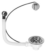 Bonde évier trop-plein et tirette - Ø 90 mm - Wirquin - Brico Dépôt