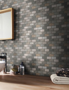 Mosaïque sol/mur pierre naturelle "Quartzite" mix gris/beige - l. 30 x L. 30 cm - GoodHome - Brico Dépôt