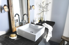 Mosaïque sol/mur pierre naturelle "Slate" gris anthracite muretto - l. 30,3 x L. 30,4 cm - GoodHome - Brico Dépôt