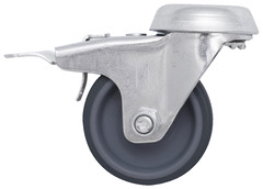 Roulette pivotante PU gris - Ø 5 cm avec frein - 30 kg - Brico Dépôt