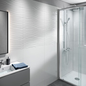 Carrelage mural "Plain" blanc brillant - l. 20 x L. 60 cm - GoodHome - Brico Dépôt