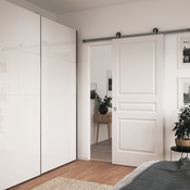 Porte coulissante blanche "Ordesa" H. 204 cm x Larg. 83 cm x ép. 40 mm - Brico Dépôt