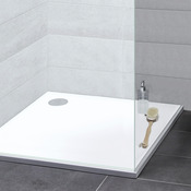 Receveur de douche carré extraplat 90 x 90 cm en résine - GoodHome - Brico Dépôt