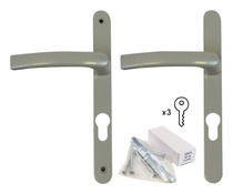 Poignée aluminium gris pour porte-fenêtre bois - GoodHome - Brico Dépôt