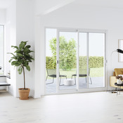 Baie vitrée aluminium blanc 2 vantaux H.200 x l.240 cm - GoodHome - Brico Dépôt