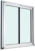 Baie vitrée aluminium blanc 2 vantaux H.215 x l.210 cm - GoodHome - Brico Dépôt